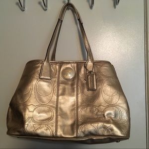 Gold New Coach Leather Purse